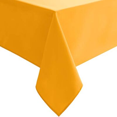 Hiasan Solidny kwadratowy obrus – wodoodporny i odporny na zalanie, zmywalny obrus na stół do jadalni, pomarańczowo-żółty, 137 x 137 cm Hiasan Solidny kwadratowy obrus – wodoodporny i odporny na zalanie, zmywalny obrus na stół do jadalni, pomarańczowo-żółty, 137 x 137 cm