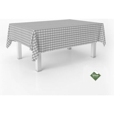 ECOMMERC3 Vichy obrus na stół prostokątny rozmiar 260x140 cm Vichy bardzo miękki i wodoodporny obrus jasnoszary ECOMMERC3 Vichy obrus na stół prostokątny rozmiar 260x140 cm Vichy bardzo miękki i wodoodporny obrus jasnoszary