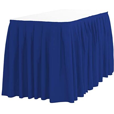 LinenTablecloth 6,4 m. plisowana spódnica stołowa Poliester Niebieski Król LinenTablecloth 6,4 m. plisowana spódnica stołowa Poliester Niebieski Król