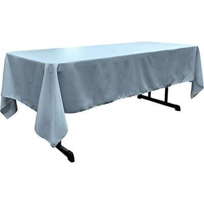 LA Linen Prostokątny obrus z popeliny poliestrowej, 152 na 30 cm, niebieskie światło LA Linen Prostokątny obrus z popeliny poliestrowej, 152 na 30 cm, niebieskie światło