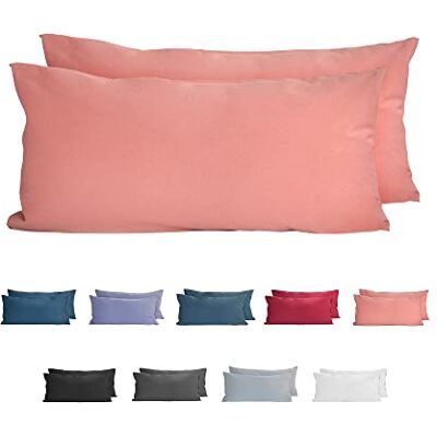 Komfortec Poszewka na poduszkę 100% bawełna, zestaw 2 szt. 40 x 80 cm, super miękka poszewka na poduszkę premium dżersej 150 g/m², kolor pudrowy Komfortec Poszewka na poduszkę 100% bawełna, zestaw 2 szt. 40 x 80 cm, super miękka poszewka na poduszkę premium dżersej 150 g/m², kolor pudrowy