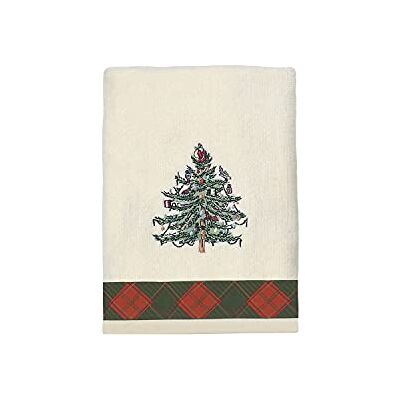Spode Avanti Linens Christmas Tree Collection, bawełna, czerwony tartan, ręcznik do rąk Spode Avanti Linens Christmas Tree Collection, bawełna, czerwony tartan, ręcznik do rąk
