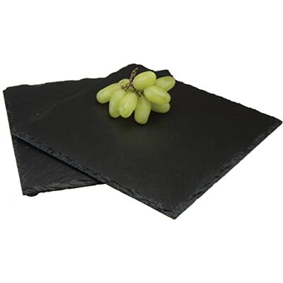 apollo THE HOUSEWARES BRAND Łupek kwadratowa podkładka 2, wielokolorowa, 25 x 0,6 x 25 apollo THE HOUSEWARES BRAND Łupek kwadratowa podkładka 2, wielokolorowa, 25 x 0,6 x 25