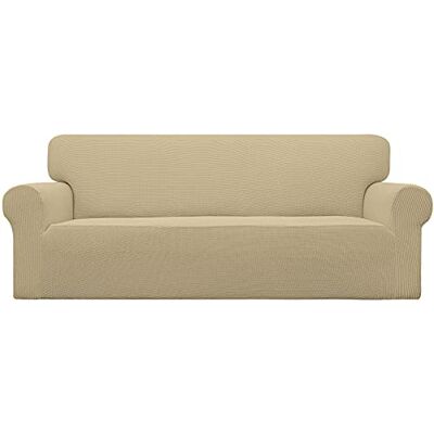 Easy-Going Stretch Sofa Slipcover 1-Piece Sofa Cover Furniture Protector Couch Soft with Elastic Bottom for Kids, Polyester Spandex Jacquard Fabric Small Checks (Sofa, Beige) Easy-Going Stretch Sofa Slipcover 1-Piece Sofa Cover Furniture Protector Couch Soft with Elastic Bottom for Kids, Polyester Spandex Jacquard Fabric Small Checks (Sofa, Beige)