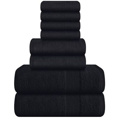 BELIZZI HOME Elvana Home Zestaw 8-częściowy 100% bawełna typu ring-spun, 2 ręczniki kąpielowe 27 x 54 cm, 2 ręczniki do rąk 16 x 28 cm i 4 ściereczki 13 x 13 cm, ultramiękkie, wysoce chłonne, można prać w pralce, BELIZZI HOME Elvana Home Zestaw 8-częściowy 100% bawełna typu ring-spun, 2 ręczniki kąpielowe 27 x 54 cm, 2 ręczniki do rąk 16 x 28 cm i 4 ściereczki 13 x 13 cm, ultramiękkie, wysoce chłonne, można prać w pralce,