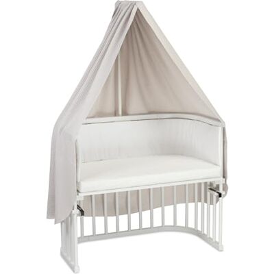 babybay Sky piqué waflowe do uchwytu mobilnego pasuje do wszystkich modeli do 96 cm długości, biało-szary babybay Sky piqué waflowe do uchwytu mobilnego pasuje do wszystkich modeli do 96 cm długości, biało-szary