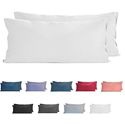 Komfortec Poszewka na poduszkę 100% bawełna, zestaw 2 szt. 40 x 80 cm, super miękka poszewka na poduszkę premium dżersej 150 g/m², biała Komfortec Poszewka na poduszkę 100% bawełna, zestaw 2 szt. 40 x 80 cm, super miękka poszewka na poduszkę premium dżersej 150 g/m², biała
