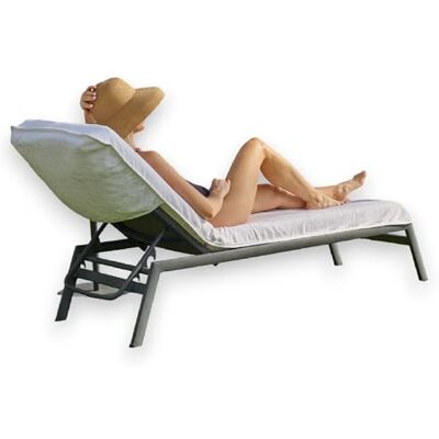 BOCA BT TERRY Boca Terry Chaise Lounge Cover bawełniany ręcznik plażowy frotte dopasowany ręcznik plażowy, biały BOCA BT TERRY Boca Terry Chaise Lounge Cover bawełniany ręcznik plażowy frotte dopasowany ręcznik plażowy, biały