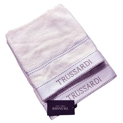 Trussardi Bawełniany zestaw ręczników do twarzy i bidetu, ręczniki odporne na pranie, w zestawie 1 ręcznik do twarzy 55 x 100 cm i 1 ręcznik dla gości 40 x 60 cm, ręczniki 2 sztuki Trussardi Bawełniany zestaw ręczników do twarzy i bidetu, ręczniki odporne na pranie, w zestawie 1 ręcznik do twarzy 55 x 100 cm i 1 ręcznik dla gości 40 x 60 cm, ręczniki 2 sztuki