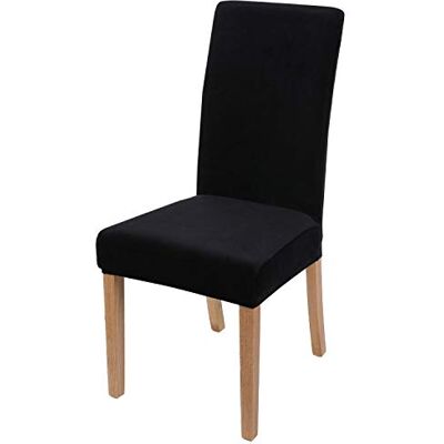 smiry Velvet stretch pokrowce na krzesła do jadalni, miękkie, zdejmowane i nadające się do prania, pokrowce na krzesła do jadalni, zestaw 4-częściowy, czarne smiry Velvet stretch pokrowce na krzesła do jadalni, miękkie, zdejmowane i nadające się do prania, pokrowce na krzesła do jadalni, zestaw 4-częściowy, czarne