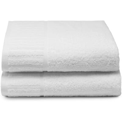Top Towel 2 ręczniki kąpielowe Białe ręczniki hotelowe Duże ręczniki kąpielowe 100% bawełna Biały 100x 150 cm Top Towel 2 ręczniki kąpielowe Białe ręczniki hotelowe Duże ręczniki kąpielowe 100% bawełna Biały 100x 150 cm