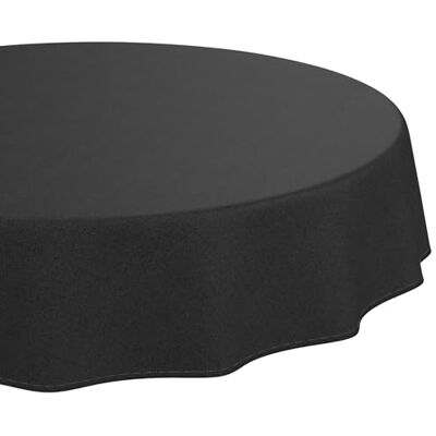 ANRO Obrus zmywalny Antracytowy wygląd lnu z obszyciem okrągły Ø 140 cm z obszytą krawędzią – plamoodporny i wodoodporny, łatwy w pielęgnacji – można prać w 30 °C ANRO Obrus zmywalny Antracytowy wygląd lnu z obszyciem okrągły Ø 140 cm z obszytą krawędzią – plamoodporny i wodoodporny, łatwy w pielęgnacji – można prać w 30 °C