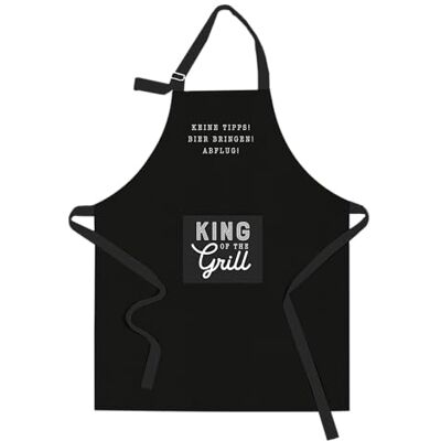 Grafik Werkstatt Grafik-Werkstatt Fartuch kuchenny fartuch z zabawnym napisem King of the Grill, czarny Grafik Werkstatt Grafik-Werkstatt Fartuch kuchenny fartuch z zabawnym napisem King of the Grill, czarny
