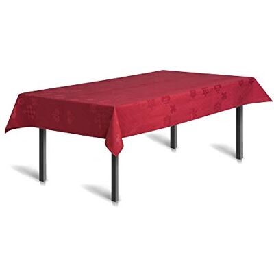 Juna , Boże Narodzenie Damask Tablecloth Red 150X320 Cm, Obrus stołowy, Czerwony, Unisex Dorosły Juna , Boże Narodzenie Damask Tablecloth Red 150X320 Cm, Obrus stołowy, Czerwony, Unisex Dorosły