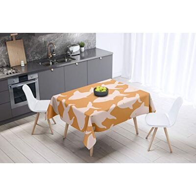 Bonamaison Dekoracja kuchenna, obrus, pomarańczowy, Off White, 140 x 140 cm zaprojektowany i wyprodukowany w Turcji Bonamaison Dekoracja kuchenna, obrus, pomarańczowy, Off White, 140 x 140 cm zaprojektowany i wyprodukowany w Turcji