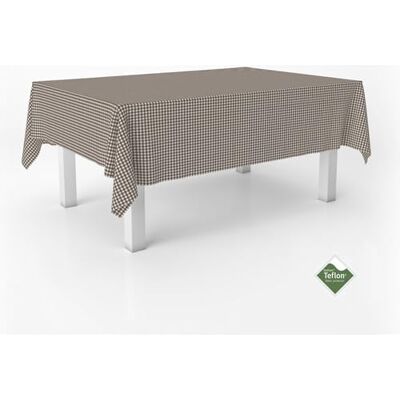 ECOMMERC3 Vichy obrus na stół prostokątny rozmiar 180x140 cm Vichy wyjątkowo miękki w dotyku i wodoodporny obrus brązowy ECOMMERC3 Vichy obrus na stół prostokątny rozmiar 180x140 cm Vichy wyjątkowo miękki w dotyku i wodoodporny obrus brązowy