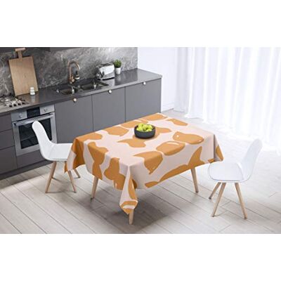 Bonamaison Dekoracja kuchenna, obrus, pomarańczowy, Off White, 140 x 140 cm zaprojektowany i wyprodukowany w Turcji Bonamaison Dekoracja kuchenna, obrus, pomarańczowy, Off White, 140 x 140 cm zaprojektowany i wyprodukowany w Turcji