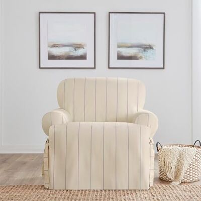Surefit Heavyweight Cotton Duck T-Cushion pokrowce na krzesło, drukowane ciężkie bawełniane pokrowce na krzesło, jednoczęściowa konstrukcja, pokrowiec na fotel z elastycznymi i narożnymi wiązaniami, Surefit Heavyweight Cotton Duck T-Cushion pokrowce na krzesło, drukowane ciężkie bawełniane pokrowce na krzesło, jednoczęściowa konstrukcja, pokrowiec na fotel z elastycznymi i narożnymi wiązaniami,