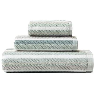 Tommy Bahama Zestaw ręczników 100, ultramiękki i chłonny, odporny na blaknięcie, certyfikat Öko-Tex, bawełna, niebieski (Bay Blue), 3-częściowy Tommy Bahama Zestaw ręczników 100, ultramiękki i chłonny, odporny na blaknięcie, certyfikat Öko-Tex, bawełna, niebieski (Bay Blue), 3-częściowy