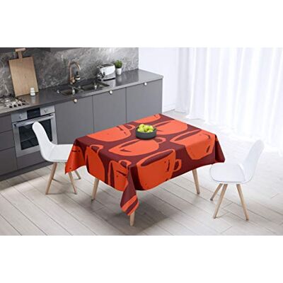 Bonamaison Dekoracja kuchenna, obrus, pomarańczowy bordowy, 140 x 140 cm – zaprojektowany i wyprodukowany w Turcji Bonamaison Dekoracja kuchenna, obrus, pomarańczowy bordowy, 140 x 140 cm – zaprojektowany i wyprodukowany w Turcji