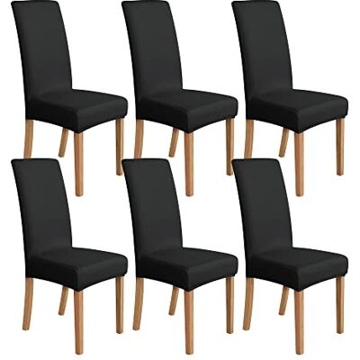 Amazon Basics Czarna osłona na krzesła do jadalni - Zestaw 6 Amazon Basics Czarna osłona na krzesła do jadalni - Zestaw 6