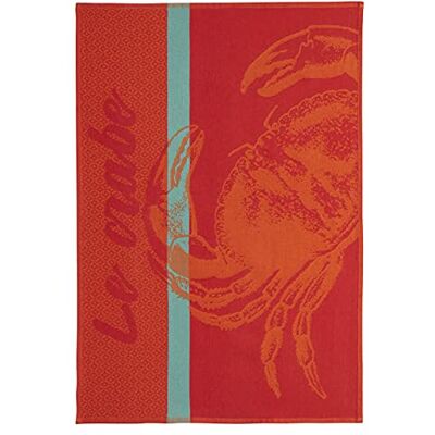 Coucke French Cotton Żakard Ręcznik 20" x 30" Krab (krab) Czerwony Coucke French Cotton Żakard Ręcznik 20" x 30" Krab (krab) Czerwony