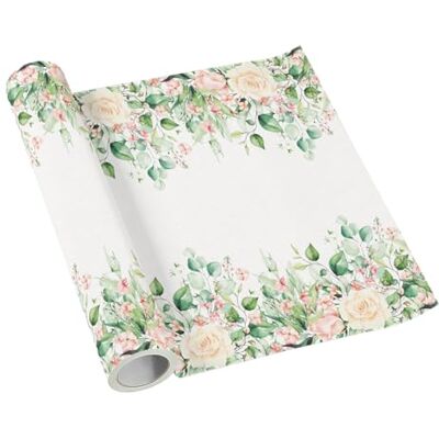 PAW Decor Collection PAW – bieżnik na stół z Airlaid (40 cm x 5 m) I dekoracja stołu na komunię, bierzmowanie, wesele, urodziny, przyjęcie ogrodowe, chrzest I obrus na stół – naturalny, liście, kwiaty I kolor: Floral PAW Decor Collection PAW – bieżnik na stół z Airlaid (40 cm x 5 m) I dekoracja stołu na komunię, bierzmowanie, wesele, urodziny, przyjęcie ogrodowe, chrzest I obrus na stół – naturalny, liście, kwiaty I kolor: Floral