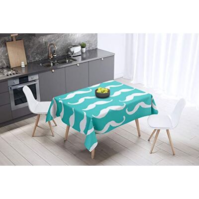 Bonamaison Dekoracja kuchenna, obrus, turkusowy, biały, 140 x 140 cm – zaprojektowany i wyprodukowany w Turcji Bonamaison Dekoracja kuchenna, obrus, turkusowy, biały, 140 x 140 cm – zaprojektowany i wyprodukowany w Turcji
