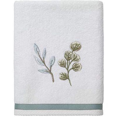 Avanti Linens Ombre Leaves Collection ręcznik, haftowany, biały Avanti Linens Ombre Leaves Collection ręcznik, haftowany, biały