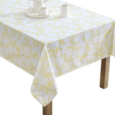 Laura Ashley Dekoracyjny obrus, odporny na zagniecenia, plamy, wodoodporny, łatwy w pielęgnacji, poliestrowy, do jadalni, na święta i imprezy, okrągły, 152 x 260 cm, forsycja Laura Ashley Dekoracyjny obrus, odporny na zagniecenia, plamy, wodoodporny, łatwy w pielęgnacji, poliestrowy, do jadalni, na święta i imprezy, okrągły, 152 x 260 cm, forsycja