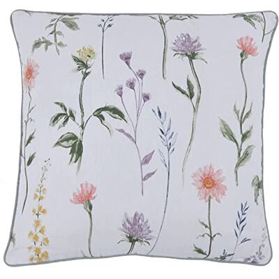 Sleepdown Łące łodyga kwiatowy nadruk poduszka miękka dekoracyjna bawełniana poduszka do dekoracji domu sofa sypialnia i samochód 45 cm x 45 cm biały Multi, 5056242896203 Sleepdown Łące łodyga kwiatowy nadruk poduszka miękka dekoracyjna bawełniana poduszka do dekoracji domu sofa sypialnia i samochód 45 cm x 45 cm biały Multi, 5056242896203