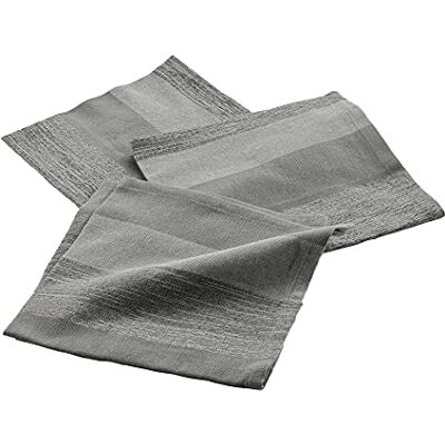 Douceur d'Intérieur Eldora Douceur de 3 serwetki stołowe, szare/srebrne, 40 x 40 cm Douceur d'Intérieur Eldora Douceur de 3 serwetki stołowe, szare/srebrne, 40 x 40 cm