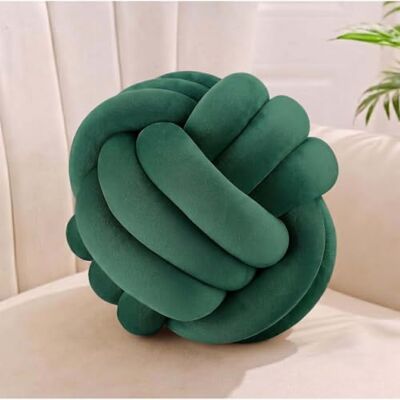 Relaxdays Poduszka węzłowa , poduszka wiązana, sofa, łóżko, ciemnozielona dekoracyjna, w stylu skandynawskim, poduszka ozdobna z węzłem, Ø 25 cm Relaxdays Poduszka węzłowa , poduszka wiązana, sofa, łóżko, ciemnozielona dekoracyjna, w stylu skandynawskim, poduszka ozdobna z węzłem, Ø 25 cm