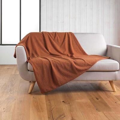 Douceur d'Intérieur , Pled (180 x 220 cm) Wooly Terracotta, jednolity klin Douceur d'Intérieur , Pled (180 x 220 cm) Wooly Terracotta, jednolity klin