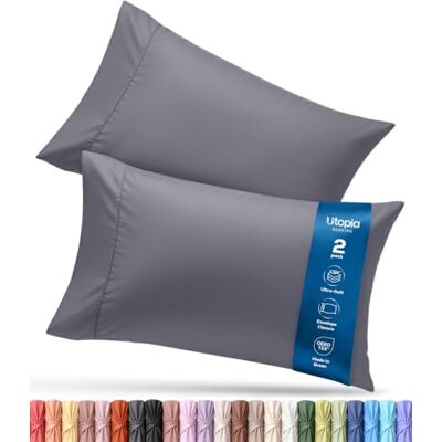 Utopia Bedding Poszewki na poduszki typu king-size, 2 szt., zapięcie kopertowe, miękka szczotkowana tkanina z mikrofibry, odporne na kurczenie się i blaknięcie, 50 x 102 cm (królewskie, szare) Utopia Bedding Poszewki na poduszki typu king-size, 2 szt., zapięcie kopertowe, miękka szczotkowana tkanina z mikrofibry, odporne na kurczenie się i blaknięcie, 50 x 102 cm (królewskie, szare)