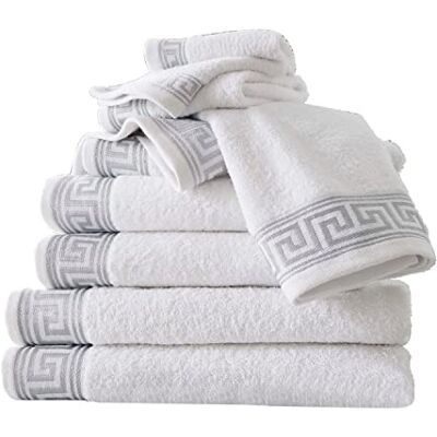 GC GAVENO CAVAILIA Zestaw ręczników 500 g/m² 8-częściowy zestaw ręczników 2 ręczniki do rąk + 2 ręczniki kąpielowe + 4 ręczniki do twarzy rodzinny zestaw ręczników z egipskiej bawełny, biały GC GAVENO CAVAILIA Zestaw ręczników 500 g/m² 8-częściowy zestaw ręczników 2 ręczniki do rąk + 2 ręczniki kąpielowe + 4 ręczniki do twarzy rodzinny zestaw ręczników z egipskiej bawełny, biały