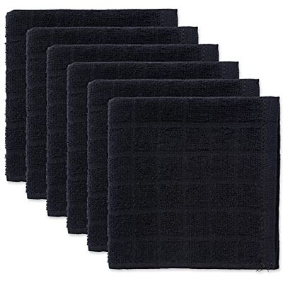 DII Solidny zestaw ściereczek do naczyń, bawełna, czarny, 12 x 12 DII Solidny zestaw ściereczek do naczyń, bawełna, czarny, 12 x 12