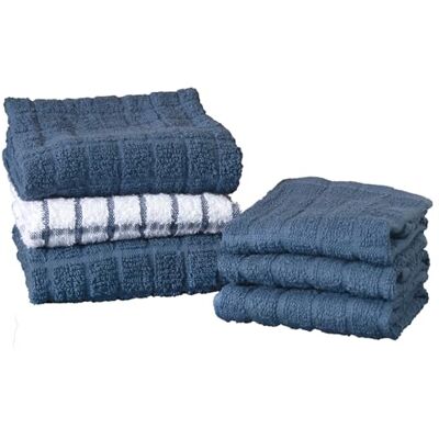Ritz Premium Kitchen Towel and Dish Cloth Value Set: Highly Absorbent, Super Soft, Long-Lasting, 100% Cotton Checked and Solid Hand Towels, Tea Towels, Bar Towels 6 Pack, Federal Blue Ritz Premium Kitchen Towel and Dish Cloth Value Set: Highly Absorbent, Super Soft, Long-Lasting, 100% Cotton Checked and Solid Hand Towels, Tea Towels, Bar Towels 6 Pack, Federal Blue