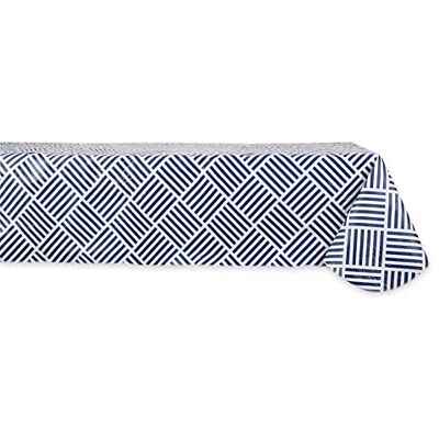 DII J&M Home Fashions J & M moda domowa granatowa kratka 152 x 213 obrus winylowy, 152 x 213 cm DII J&M Home Fashions J & M moda domowa granatowa kratka 152 x 213 obrus winylowy, 152 x 213 cm