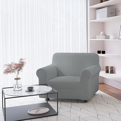 Italian Bed Linen Elastyczny pokrowiec na sofę IRIS z pełnym pokryciem, jasnoszary, 1-osobowy Italian Bed Linen Elastyczny pokrowiec na sofę IRIS z pełnym pokryciem, jasnoszary, 1-osobowy