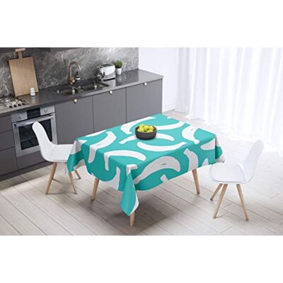 Bonamaison Dekoracja kuchenna, obrus, turkusowy, biały, 140 x 140 cm – zaprojektowany i wyprodukowany w Turcji Bonamaison Dekoracja kuchenna, obrus, turkusowy, biały, 140 x 140 cm – zaprojektowany i wyprodukowany w Turcji