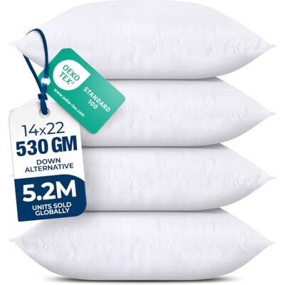 Utopia Bedding Poduszki dekoracyjne (zestaw 4 sztuk, białe), 35 x 56 cm, poduszka dekoracyjna na sofę, łóżko i kanapę Utopia Bedding Poduszki dekoracyjne (zestaw 4 sztuk, białe), 35 x 56 cm, poduszka dekoracyjna na sofę, łóżko i kanapę