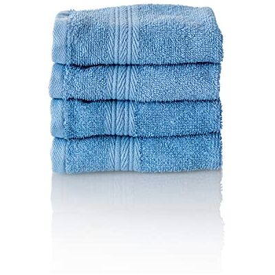 ALCLEAR komfortowy zestaw ręczników frotte chłonnych ze 100% bawełny Ökotex, seria frotte w 6 kolorach i 5 rozmiarach, kolor: niebieski jeansowy, 4 x ręczniki dla gości 30 x 50 cm ALCLEAR komfortowy zestaw ręczników frotte chłonnych ze 100% bawełny Ökotex, seria frotte w 6 kolorach i 5 rozmiarach, kolor: niebieski jeansowy, 4 x ręczniki dla gości 30 x 50 cm