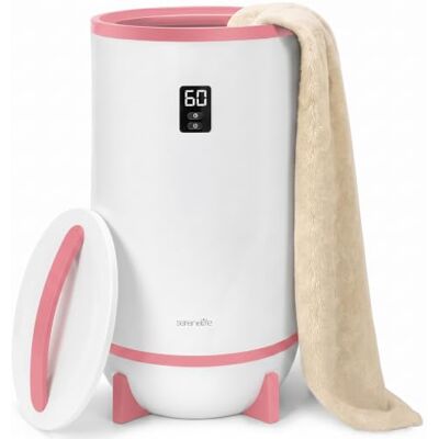 SereneLife Single Touch Towel & Blanket Warmer with Fragrant Disc Holder and LED Ring, Automatically Shut off Feature, Built-in Timer to Heat Towels for 15, 30, 45, or 60 minutes (Pink) SereneLife Single Touch Towel & Blanket Warmer with Fragrant Disc Holder and LED Ring, Automatically Shut off Feature, Built-in Timer to Heat Towels for 15, 30, 45, or 60 minutes (Pink)