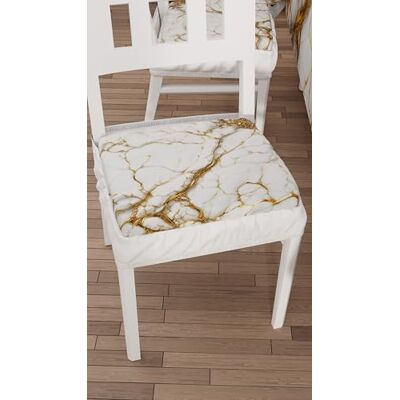 PETTI Artigiani Italiani Poduszki na krzesła kuchenne 2 sztuki, efekt białego marmuru 40 x 40 cm, kwadratowe pokrowce na krzesła z gumką do jadalni z mikrofibry, w 100% wyprodukowane we Włoszech PETTI Artigiani Italiani Poduszki na krzesła kuchenne 2 sztuki, efekt białego marmuru 40 x 40 cm, kwadratowe pokrowce na krzesła z gumką do jadalni z mikrofibry, w 100% wyprodukowane we Włoszech