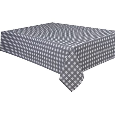 Sleepdown Gingham drukowany dekoracyjny 100% bawełna pół panama obrus na stół jadalny trwały, odporny na plamy obrus szary 137 cm x 178 cm Sleepdown Gingham drukowany dekoracyjny 100% bawełna pół panama obrus na stół jadalny trwały, odporny na plamy obrus szary 137 cm x 178 cm