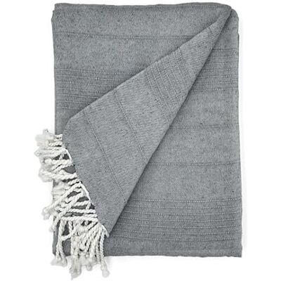 Cardenal Textil Foulard uniwersalny peñiscola, pled na łóżko, narzuta na łóżko, narzuta na sofę, antracyt, 300 x 260 cm Cardenal Textil Foulard uniwersalny peñiscola, pled na łóżko, narzuta na łóżko, narzuta na sofę, antracyt, 300 x 260 cm