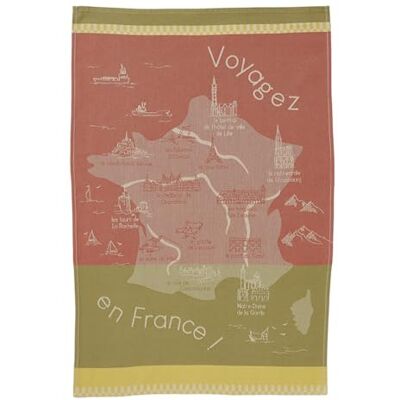 Coucke Bawełniana ściereczka z nadrukiem, 50 x 75 cm, Les Monuments de France Coucke Bawełniana ściereczka z nadrukiem, 50 x 75 cm, Les Monuments de France