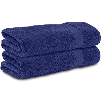 Komfortec Zestaw 2 ręczników ze 100% bawełny, 2 ręczniki do rąk 50 x 100 cm zestaw, frotte, miękki, granatowy Komfortec Zestaw 2 ręczników ze 100% bawełny, 2 ręczniki do rąk 50 x 100 cm zestaw, frotte, miękki, granatowy