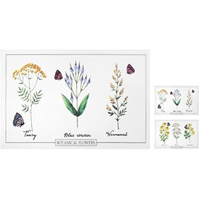 H&H Zestaw 12 różnych podkładek botanicznych pcv 45 x 30 cm H&H Zestaw 12 różnych podkładek botanicznych pcv 45 x 30 cm